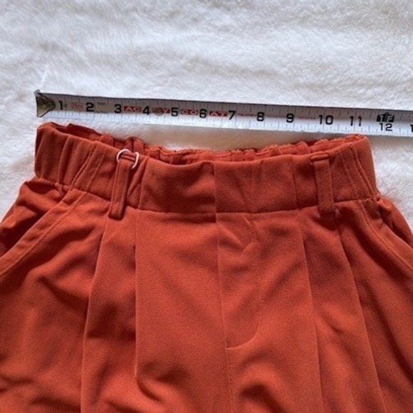 Halara High Waisted Wide Leg Pleated Trousers Rust Orange XS Regular New - Picture 4 of 7